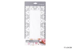 PAPIER DENTELLE 17X34CM BLANC X12PCS