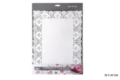 PAPIER DENTELLE 30X40CM BLANC X12PCS