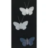 PAPILLON PLUME AIMANT X3 NAOMI BLANC GRIS ANTHRA GRIS FONCE