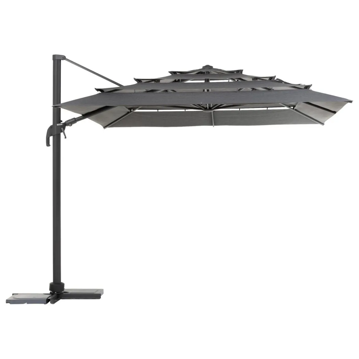 PARASOL DECENTRE MELHIA 4X3M MULTI TOILE ANTHRACITE