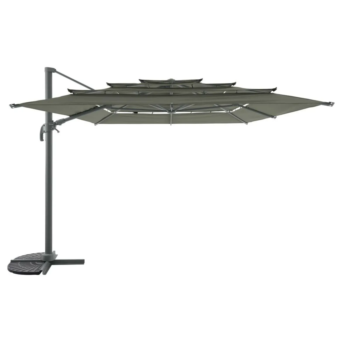 PARASOL DECENTRE MELHIA 4X3M MULTI TOILE LAURIER