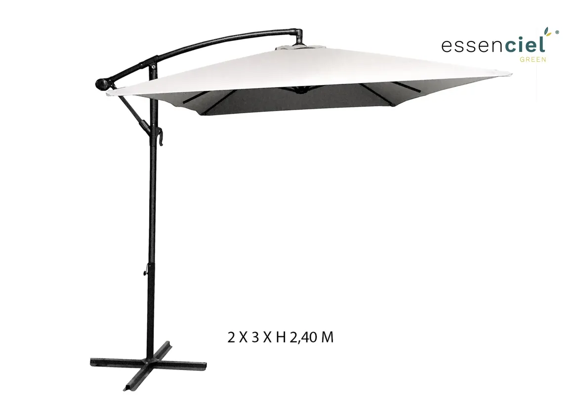 PARASOL DECENTRE 2X3M GRIS ACIER