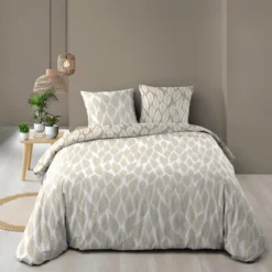 PARURE 3 PIECES 240X220CM IMPRIME 57 FILS ALLOVER MAREVA
