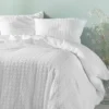 PARURE 3 PIECES 240X220CM MICROFIBRE UNIE GAUFREE LITEA