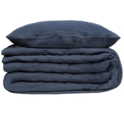 PARURE DOUBLE GAZE COTON BLEU 260X240CM