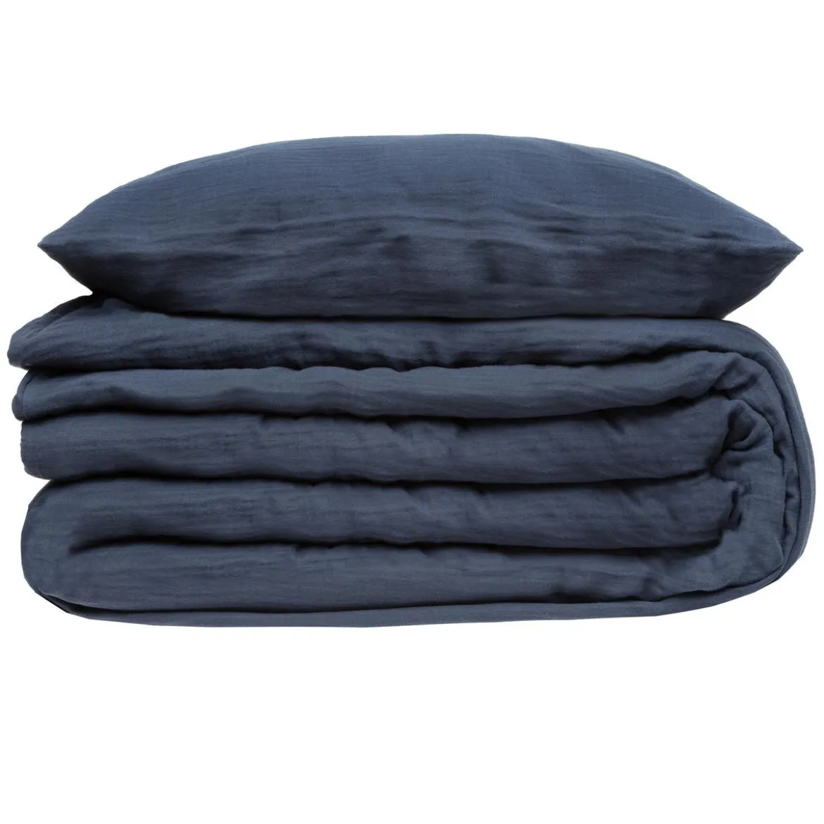 PARURE DOUBLE GAZE COTON BLEU 240X220CM