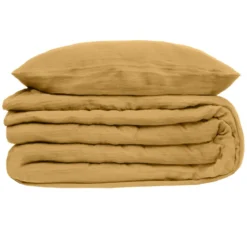 PARURE DOUBLE GAZE COTON OCRE 260X240CM