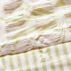 PARURE SEERSUCKER IMPRIME FLEUR DE ROSE 240X220CM
