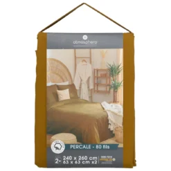PARURE UNI PERCALE OCRE 260X240CM