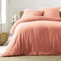 PARURE 260X240CM GAZE COTON UNI 57 FILS ANGELIA ROSE