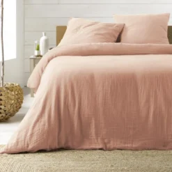 PARURE 240X220CM GAZE COTON UNI 57 FILS ANGELIA ROSE