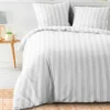 PARURE 240X220CM MICROFIBRE UNIE CLEO BLANC