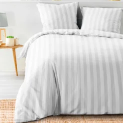 PARURE 240X220CM MICROFIBRE UNIE CLEO BLANC