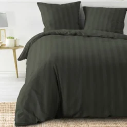 PARURE 240X220CM MICROFIBRE UNIE CLEO KAKI