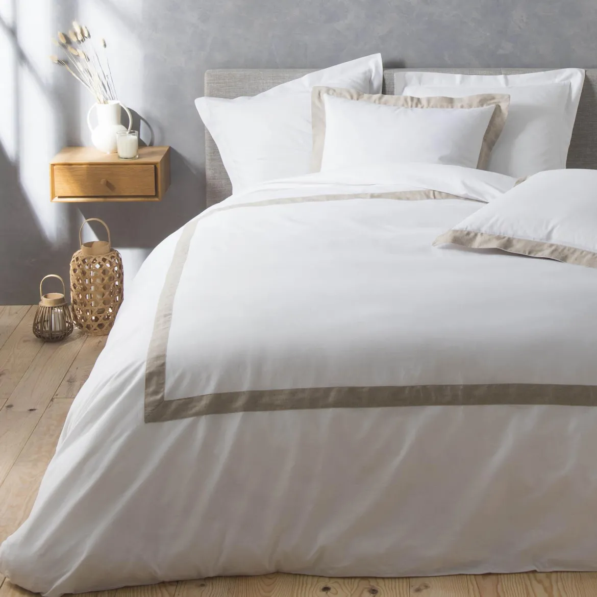 PARURE 3 PIECES 260X240CM UNI 57 FILS LAURALINE