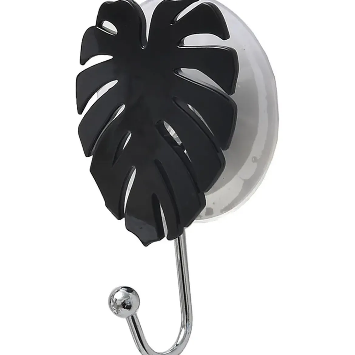 PATERE FEUILLE PS SUR VENTOUSE NOIR
