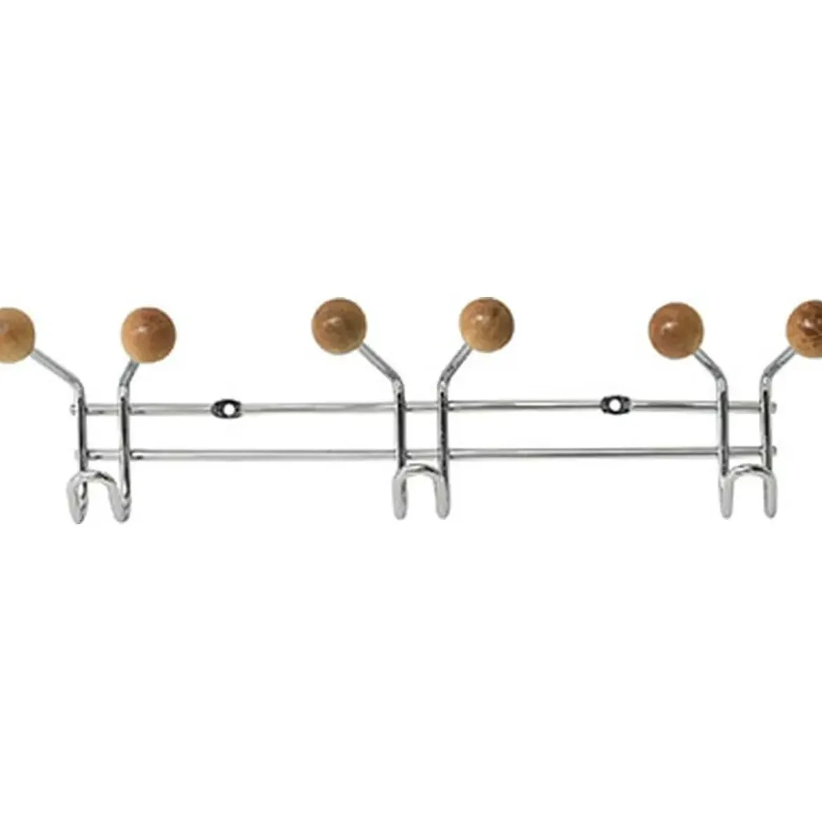 PATERE METAL 3 CROCHETS A FIXER DECORATION BOIS CHROME BO