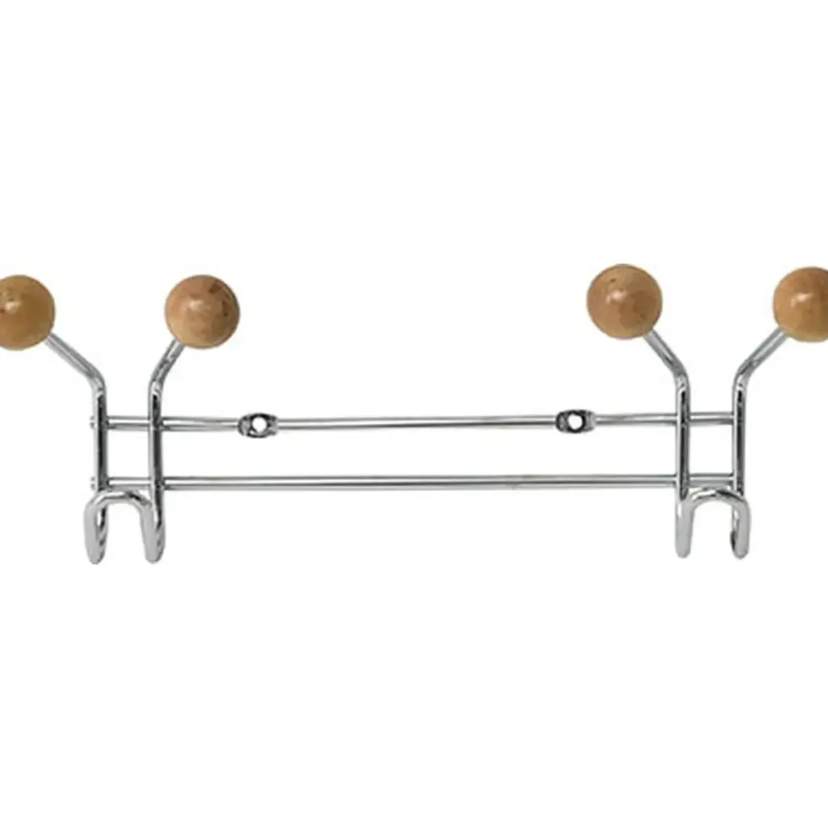 PATERE METAL 2 CROCHETS A FIXER DECORATION BOIS CHORME BOI
