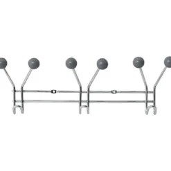 PATERE METAL 3 CROCHETS A FIXER DECORATION RESINE GRISE CHRO
