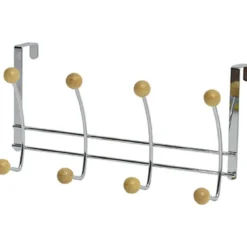 PATERE METAL 8 CROCHETS   CHROME BOIS