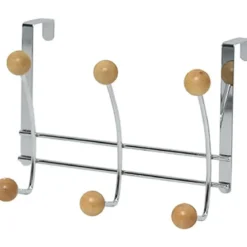 PATERE METAL 6 CROCHETS   CHROME BOIS