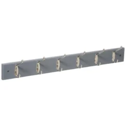 PATERE BOIS METAL 6 TETES GRIS
