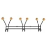 PATERE METAL 3 CROCHETS A FIXER DECORATION BOIS NOIR BOIS