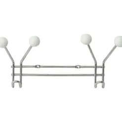 PATERE METAL 2 CROCHETS A FIXER DECORATION RESINE BLANCHE CH