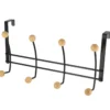 PATERE METAL 8 CROCHETS BOIS NOIR BOIS