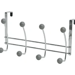 PATERE METAL 8 CROCHETS   CHROME GRIS