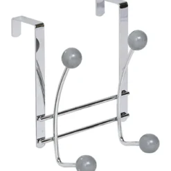 PATERE METAL 4 CROCHETS CHROME GRIS