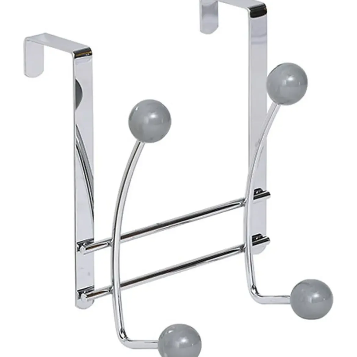PATERE METAL 4 CROCHETS CHROME GRIS