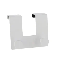 PATERE METAL 2 CROCHETS PORTE BLANC