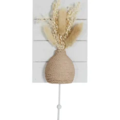 PATERE METAL EFFET OSIER FLEURS SECHEES