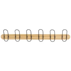 PATERE MURALE BOIS METAL AGRAPHE 6 TETES