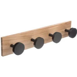 PATERE MURALE 4 TETES BOIS NOIR