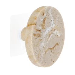 PATERE POLYRESINE D8.5CM SUR STICKER FACON TRAVERTIN