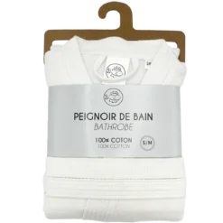 PEIGNOIR DE BAIN WAFFLE S M BLANC