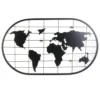 PELE MELE FILAIRE NOIR MAPPEMONDE 60X35CM