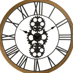 PENDULE MECANIQUE METAL BOIS D.70CM
