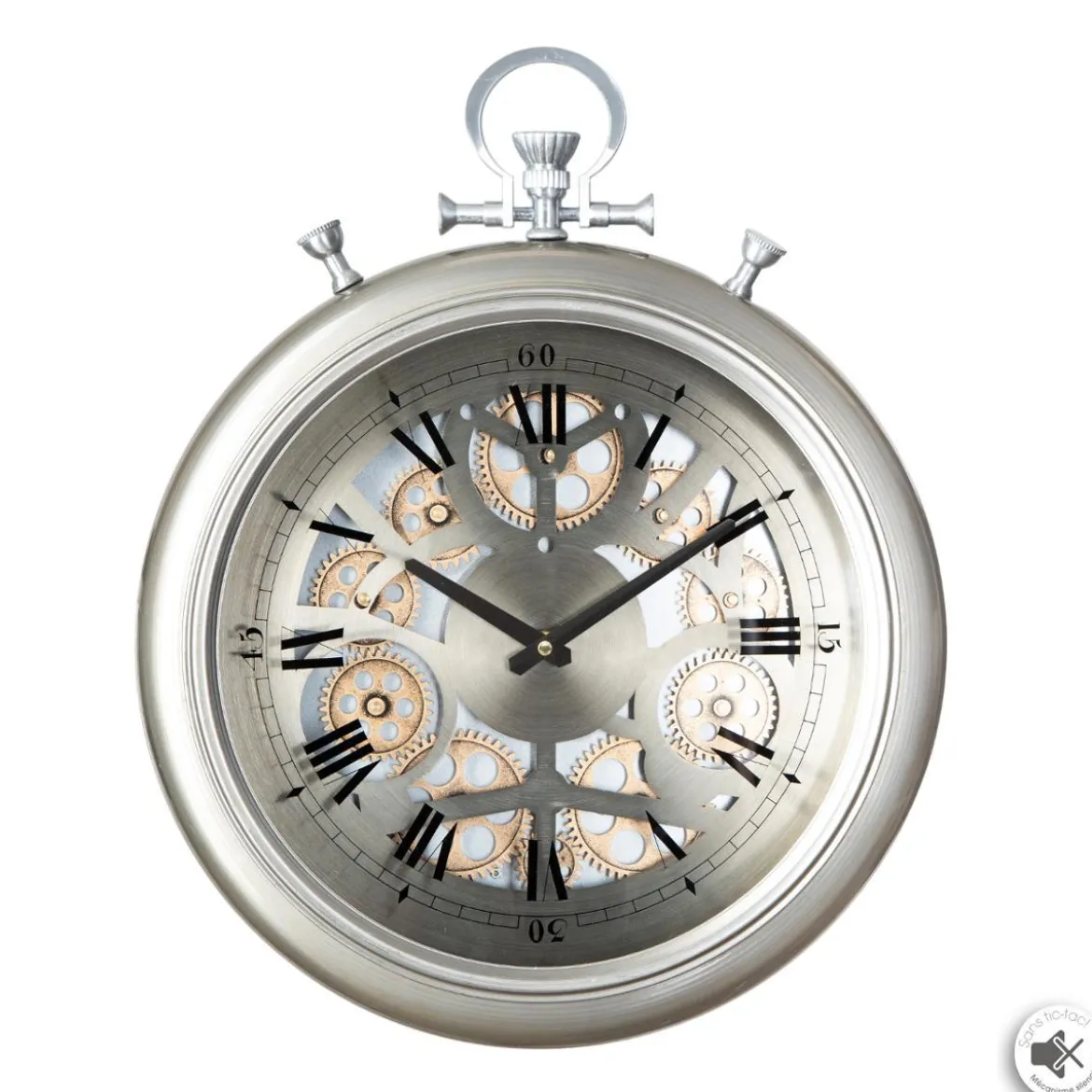 PENDULE MECANIQUE METAL GOUSSET D.40X50CM