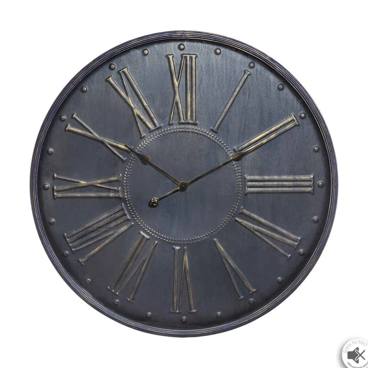 PENDULE METAL EMBOSSE D.77CM