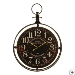 PENDULE METAL GOUSSET NOIR D.60CM