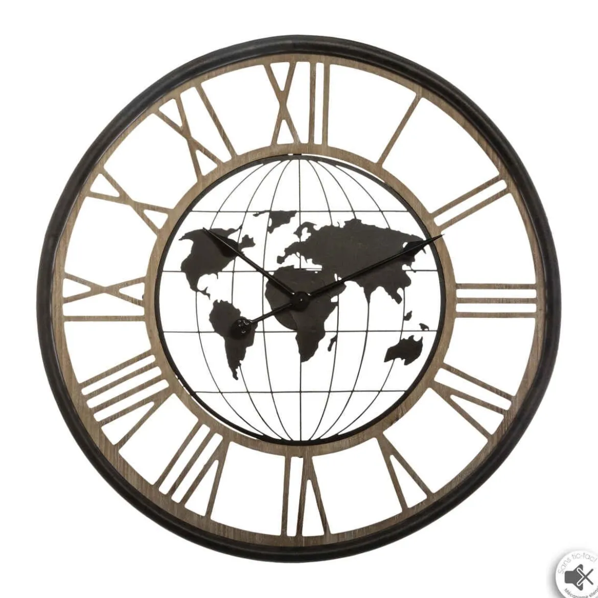 PENDULE METAL MONDE D.67CM