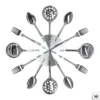 PENDULE METAL USTENSILES D.38CM