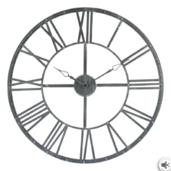 PENDULE METAL VINTAGE GRIS D.70CM