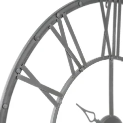 PENDULE METAL VINTAGE GRIS D.70CM