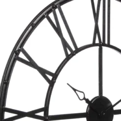 PENDULE METAL VINTAGE NOIR D.70CM