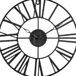 PENDULE METAL VINTAGE NOIR D.36.5CM
