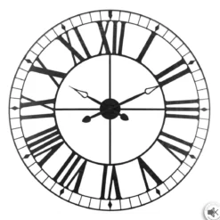 PENDULE METAL VINTAGE NOIR D.90CM